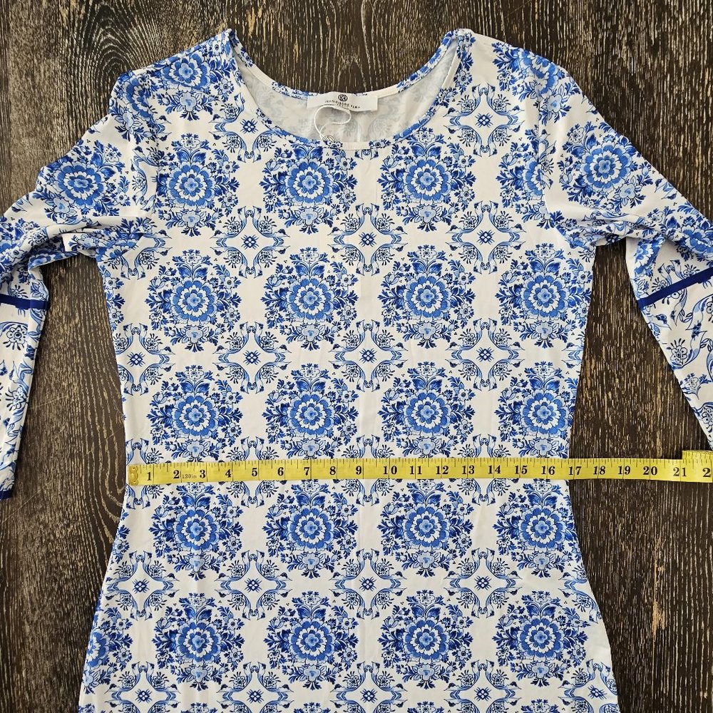 NWT *Jean-Pierre Klifa* Women's Floral 3/4 Sleeves Stretch Jersey Daphne Dress M - Picture 6 of 8